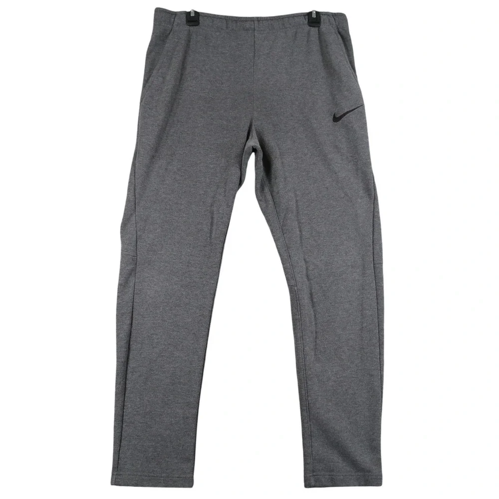 Nike Dri-FIT Training Pants Mens M Grey Heathered Tapered Leg Gym Workout